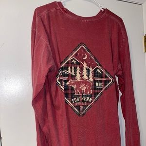 Size L Southern Fried Cotton long sleeve Comfort Colors pocket tee